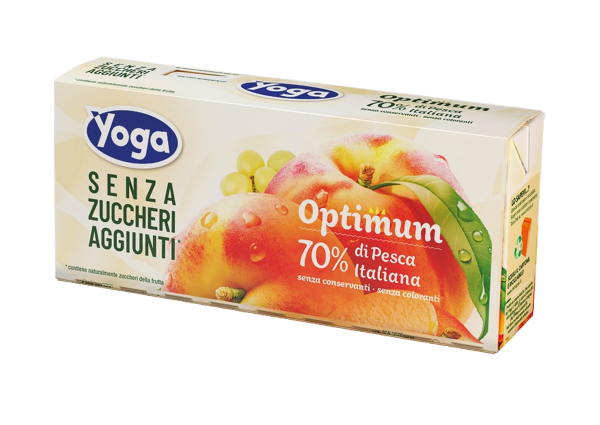 YOGA OPTIMUM SUGAR FREE FRUIT JUICE PEACH BRICK 200 ML X3 (8 in a box)