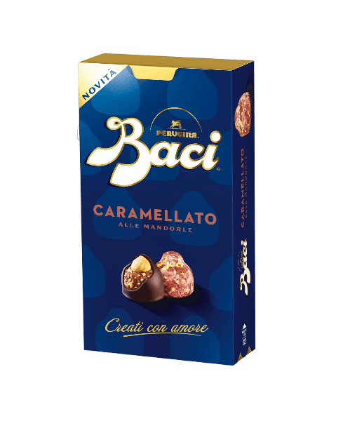 PERUGINA BACI BIJOU CARAMELLATO ALMONDS 200 GR (10 in a box)