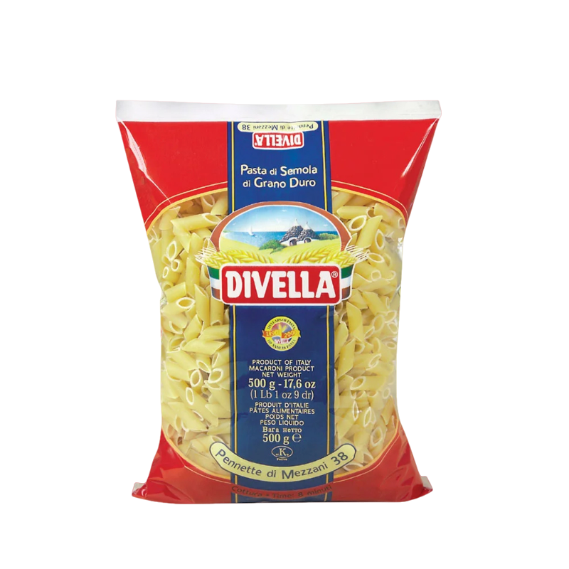 DIVELLA PASTA DI SEMOLA PENNETTE DI MEZZANI N.38 500 GR (24 in a box)