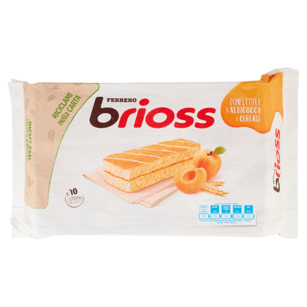 KINDER BRIOSS APRICOT X10 280 GR (12 in a box)