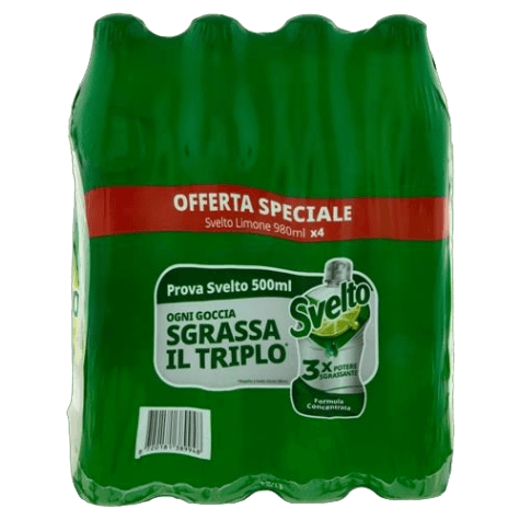 SVELTO DISH DETERGENT CLEAN UP LEMON 980 ML (12 in a box)