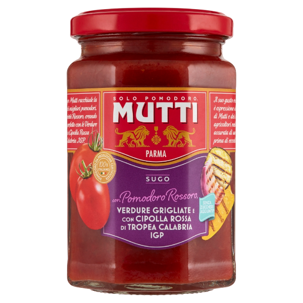 MUTTI PASTA SAUCE GRILLED VEGETABLES AND RED ONION OF TROPEA IGP 280 GR (6 in a box)