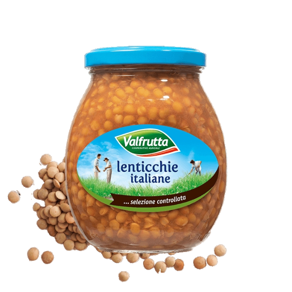 VALFRUTTA LEGUMES LENTILS IN BRINE 370 GR (12 in a box)