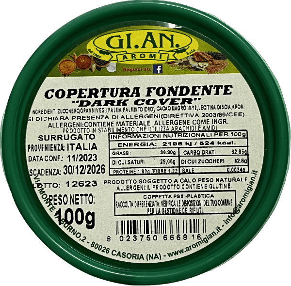 GI. AN. SUBSTITUTE DARK CHOCOLATE COVERED 100 GR (24 in a box)