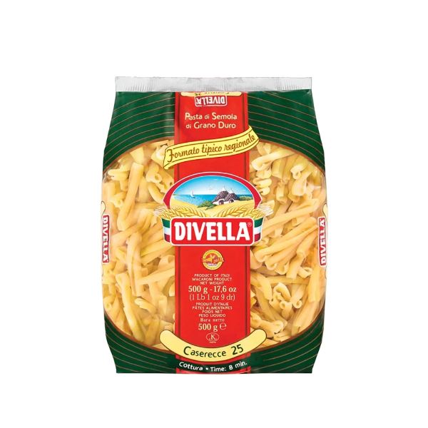 DIVELLA PASTA DI SEMOLA SPECIALITA' REGIONALI CASARECCE N.25 500 GR (24 in a box)