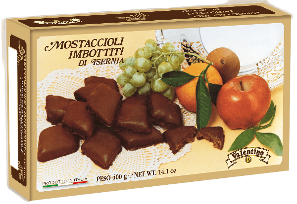 VALENTINO BISCOTTI MOSTACCIOLI IMBOTTITI 400 GR (12 in a box)