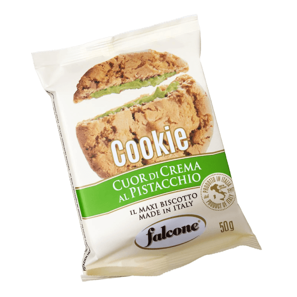 FALCONE BISCOTTI COOKIES FILLED CREAM PISTACHIO 200 GR (12 in a box)