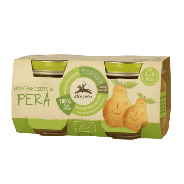 ALCENERO HOMOGENIZED FRUIT PEAR 80 GR X2 (6 IN A BOX)