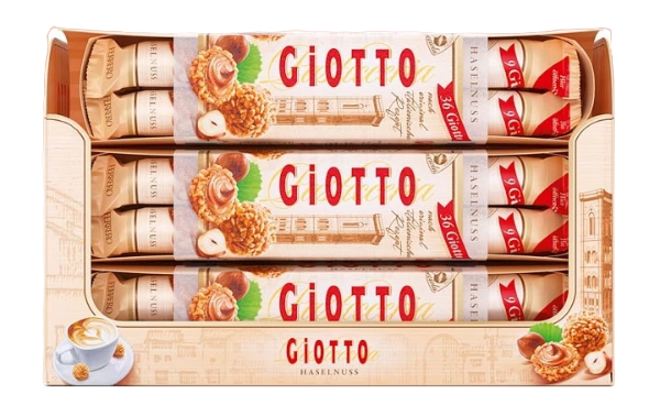 FERRERO GIOTTO PRALINES HAZELNUT FILLED X4 154 GR (9 in a box)