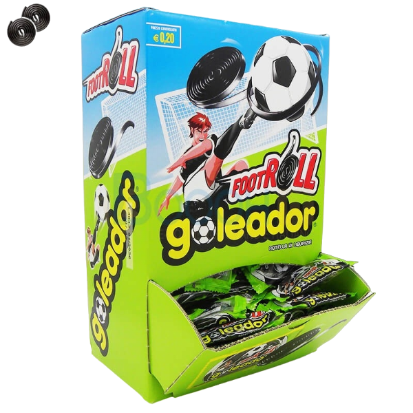 GELCO EXPO CANDY GOLEADOR FOOTROLL LIQUORICE X200 (1 in a box)