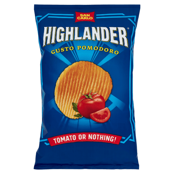 SAN CARLO CRISPS HIGHLANDER TOMATO 130 GR (16 in a box)