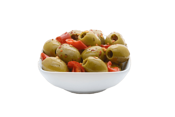 MICCIO OLIVES PITTED GREEN GREEK SPICY IN OIL 3 KG (1 in a box)