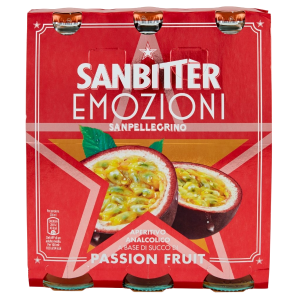 SANBITTER NON-ALCOHOLIC APERITIF PASSION FRUIT 20 CL X3 (8 in a box)