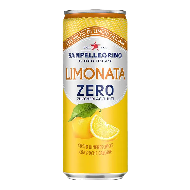 SAN PELLEGRINO ZERO LIMONATA CANS 330 ML (24 in a box)