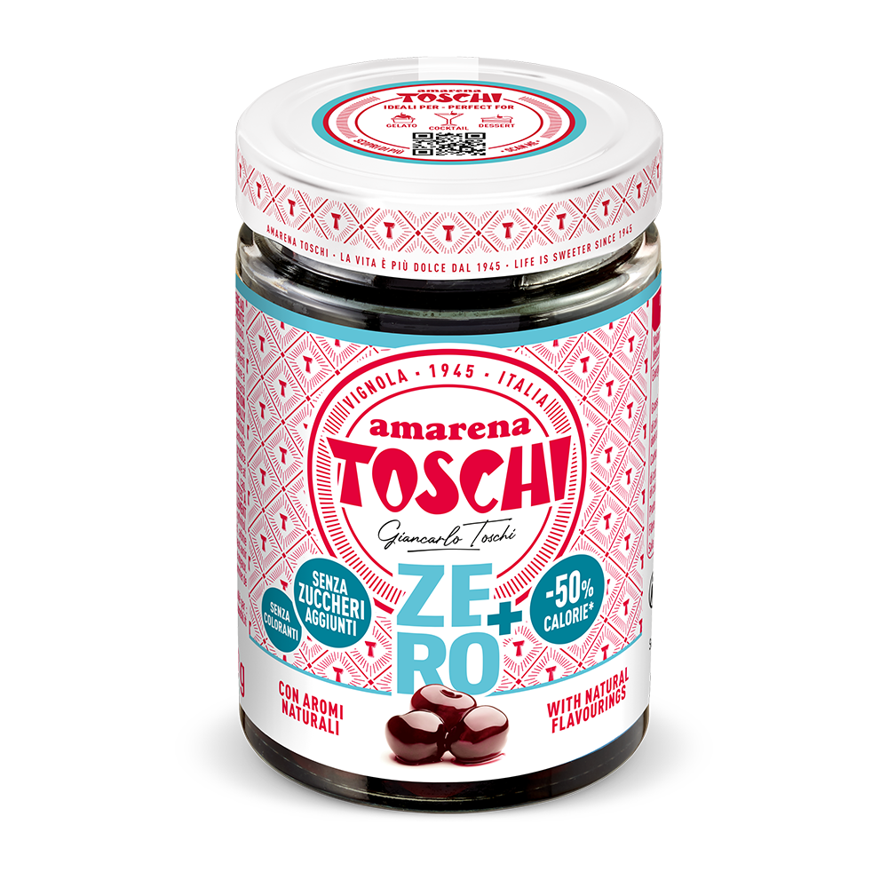 TOSCHI ZERO+ TOPPING AMARENA WITHOUT ADDED SUGAR 230 GR (12 in a box)