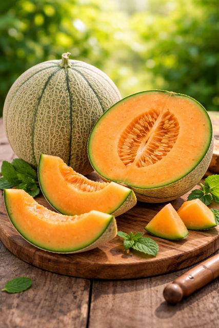 FRESH FRUITS MELON CANTALOUPE X6 £1.87 AL KG (APPROX 6.7 KG) - ONLY LONDON AREA