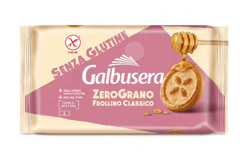 GALBUSERA BISCOTTI ZERO GRANO HONEY GLUTEN FREE 220 GR (12 in a box)