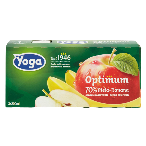 YOGA OPTIMUM FRUIT JUICE APPLE BANANA BRICK 200 ML X3 (8 in a box)