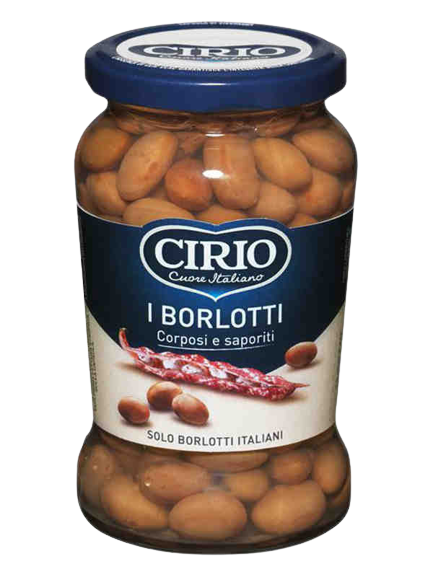 CIRIO LEGUMES BEANS BORLOTTI IN BRINE 370 GR (12 in a box)