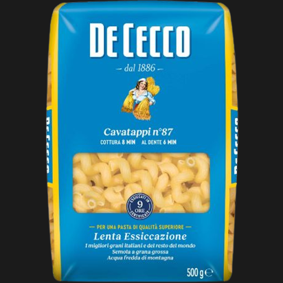 DE CECCO PASTA DI SEMOLA CAVATAPPI N.87 500 GR (24 in a box)