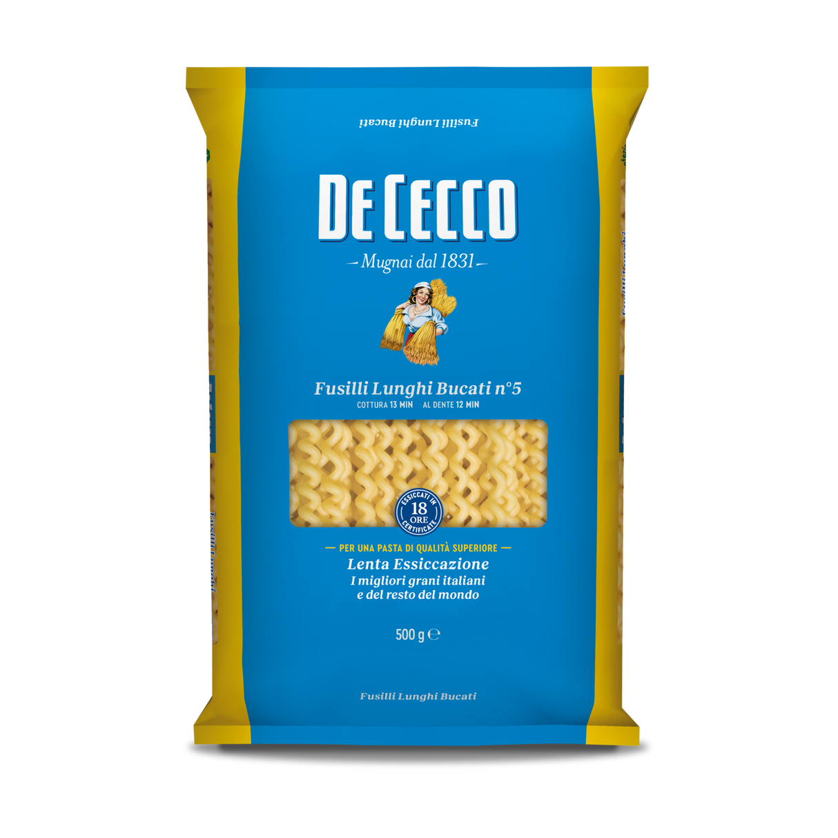 DE CECCO PASTA DI SEMOLA FUSILLI LUNGHI BUCATI N.5 500 GR (24 in a box)