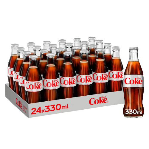 COCA COLA DIET COKE GLASS 330 ML (24 in a box)