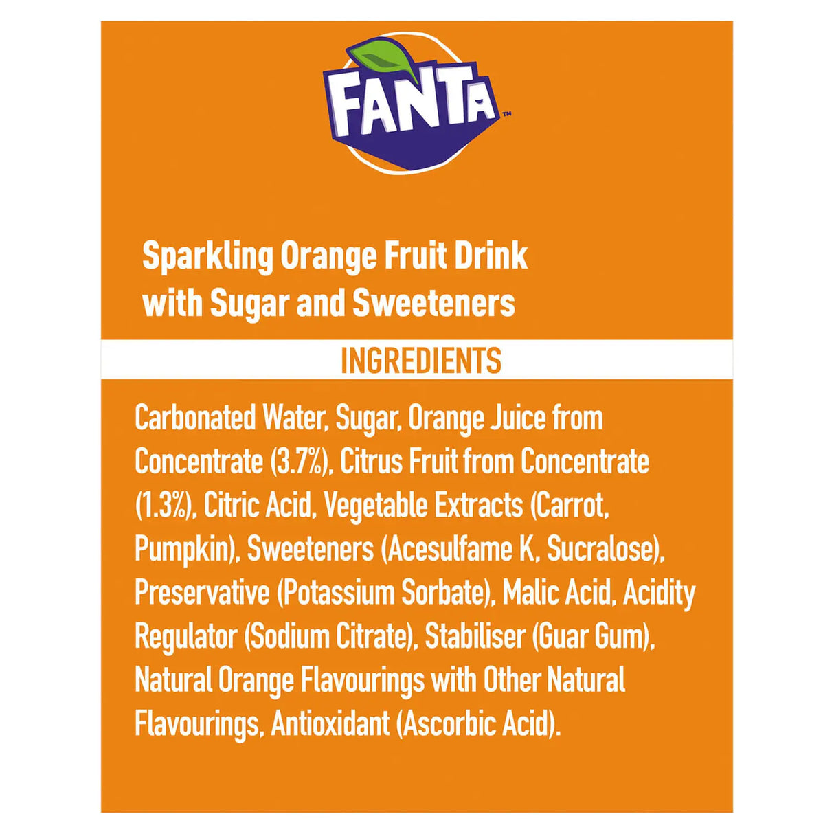 FANTA ORIGINAL ORANGE ARANCIATA GB CANS 330 ML (24 in a box)