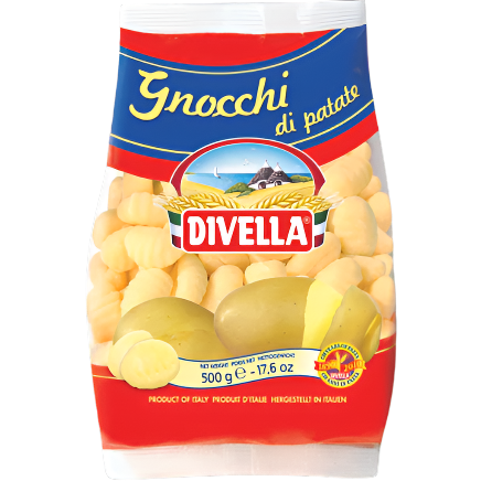 DIVELLA FRESH PASTA GNOCCHI OF POTATOES 500 GR (12 in a box)