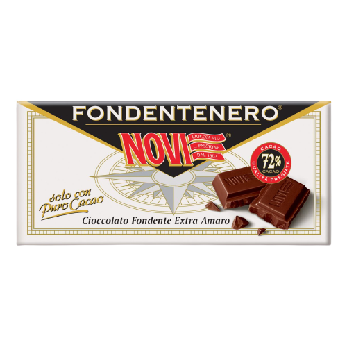 NOVI CHOCOLATE BAR FONDENTENERO DARK AMARO 72% 100 GR (24 in a box)