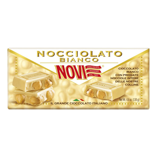 NOVI CHOCOLATE BAR NOCCIOLATO WHITE 130 GR (16 in a box)