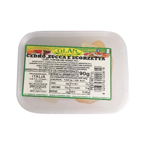 GI. AN. AROMI CRYSTALLIZED CEDAR PUMPKIN AND ORANGE 90 GR (12 in a box)