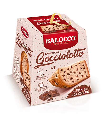 BALOCCO PANETTONE GOCCIOLOTTO DROPS OF CHOCOLATE 800 GR (12 in a box)