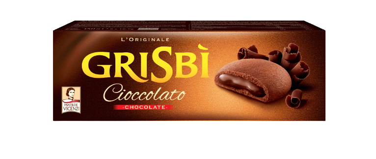 GRISBI' BISCOTTI STUFFED CREAM CHOCOLATE 135 GR (12 in a box)