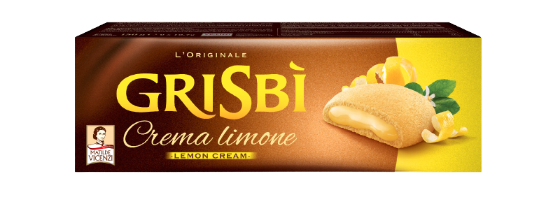 GRISBI' BISCOTTI STUFFED CREAM LEMON 135 GR (12 in a box)