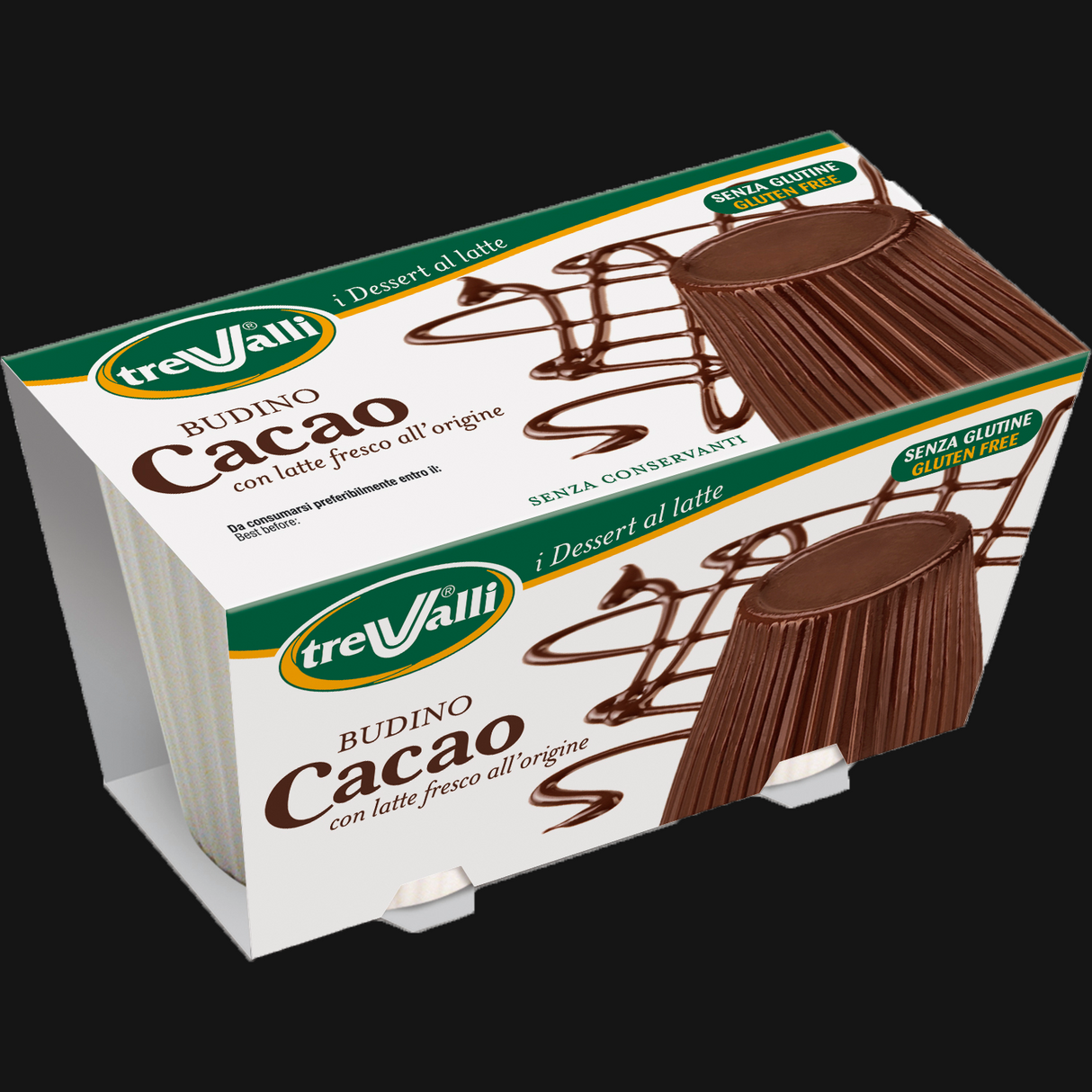 TREVALLI DESSERT PUDDING COCOA X2 200 GR (9 in a box)