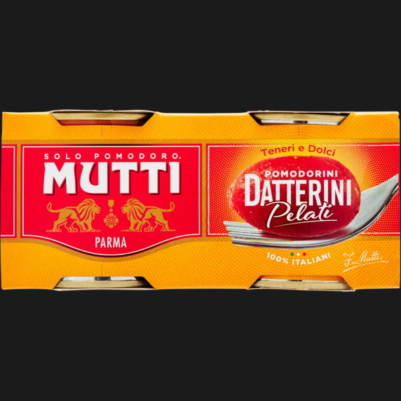MUTTI POMODORI PELATI DATTERINI TIN 220 GR X2 (12 in a box)