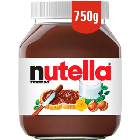 NUTELLA SPREAD HAZELNUT CREAM ORIGINAL JAR 750 GR (12 in a box)