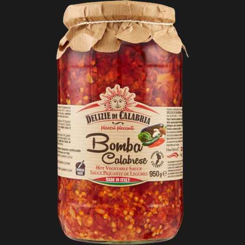 DELIZIE CALABRIA SPREAD BOMBA CALABRESE HOT SPICY VEGETABLE SAUCE 950 GR (6 in a box)