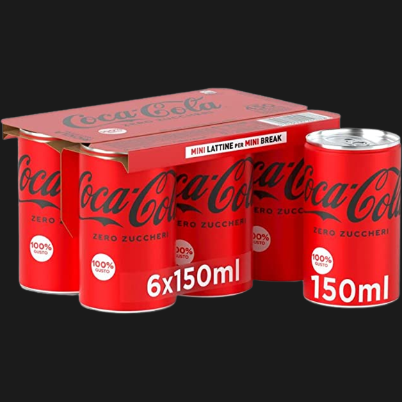 COCA COLA ZERO SUGAR MINI CANS 15 CL X6 (4 in a box)