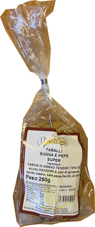 I PASTICCINI BISCOTTI SWEET TARALLI SUGNA PEPE SUPER 250 GR (15 in a box)
