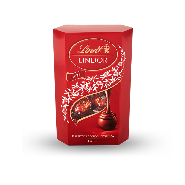 LINDT LINDOR PRALINES CORNET CHOCOLATE MILK 200 GR (12 in a box)