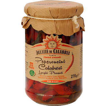 DELIZIE CALABRIA HOT CALABRIAN LONG PEPPER 270 GR (12 in a box)