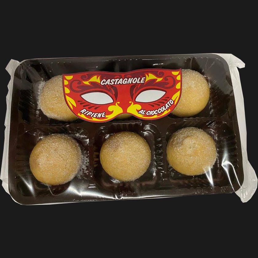 CASTAGNOLE DI CARNEVALE STUFFED CREAM CHOCOLATE 180 GR (16 in a box)