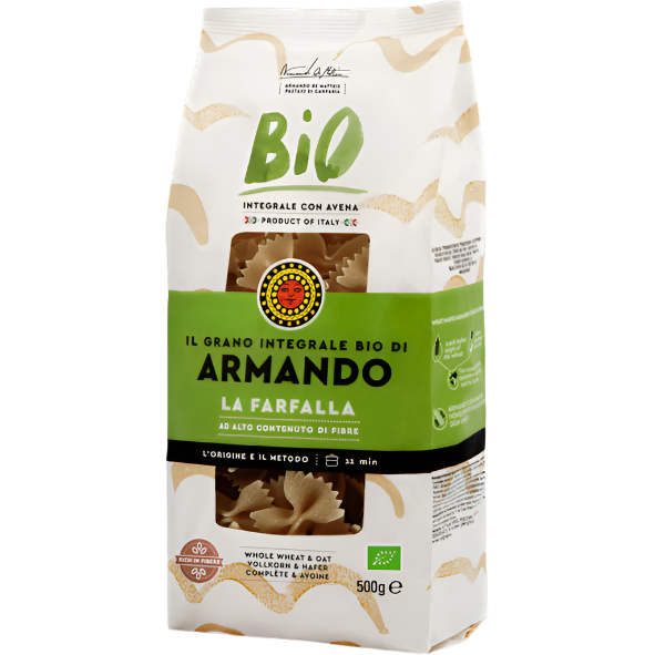 ARMANDO PASTA WHOLEMEAL ORGANIC LA FARFALLA 500 GR (12 IN A BOX)