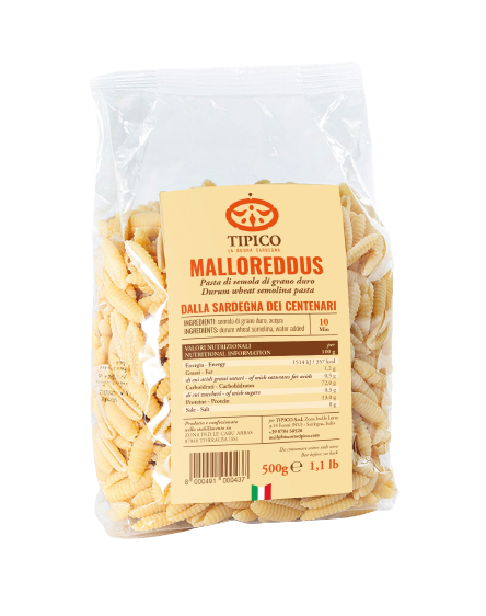 TIPICO PASTA DI SEMOLA MALLOREDDUS 500 GR (16 in a box)
