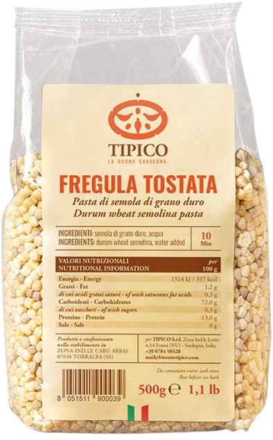 TIPICO PASTA DI SEMOLA FREGOLA TOSTATA 500 GR (24 in a box)