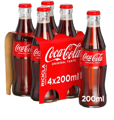 COCA COLA ORIGINAL GLASS 20 CL X4 (6 in a box)