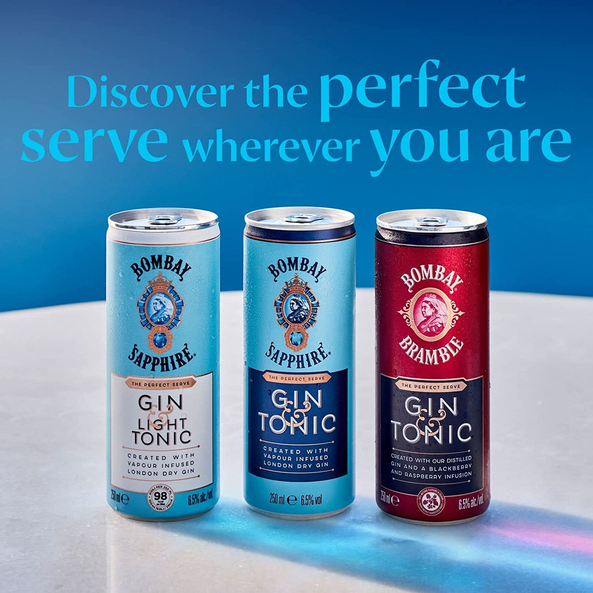 BOMBAY SAPPHIRE GIN TONIC COKTAIL DRINK CANS 250 ML (12 in a box)