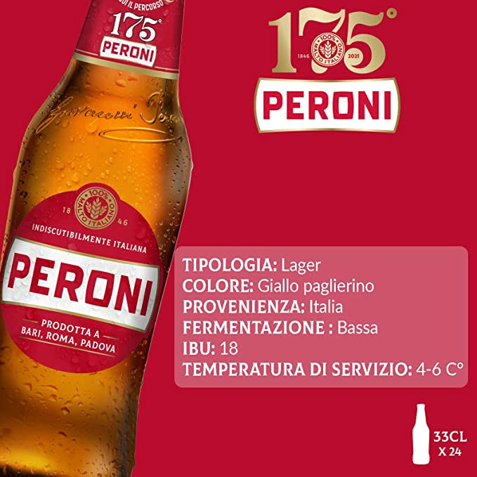 PERONI BEER RED 33 CL (24 IN A BOX)
