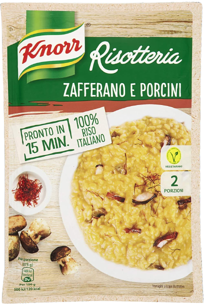 KNORR RISOTTERIA RISOTTO SAFFRON AND PORCINI MUSHROOMS 175 GR (15 in a box)